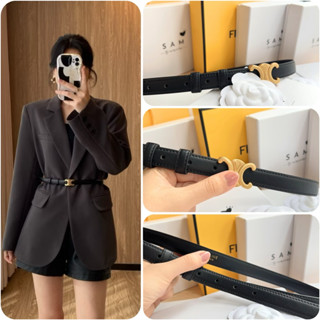 Thắt lưng nữ bản 1.8cm da thật, khoá đồng màu đen cao cấp mã CL