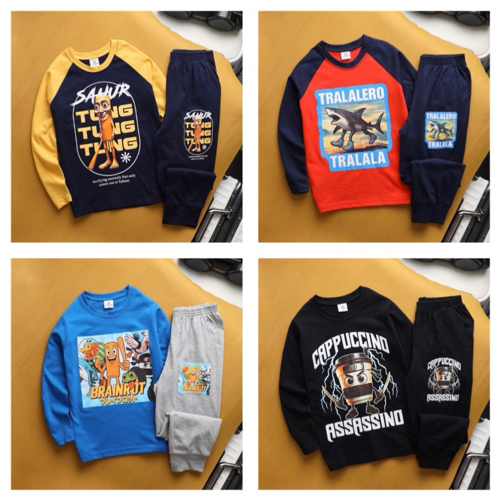 Đồ bộ dài tay bé trai size nhí Janeshop, bộ đồ thu đông cho bé trai chất thun cotton size 13-27kg