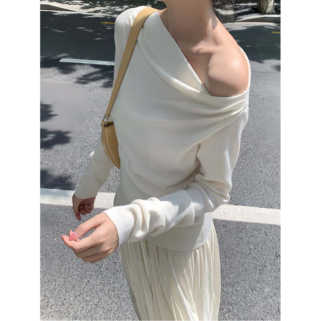 [𝐌ở 𝐁𝐚́𝐧] Set áo lệch vai mix chân váy tơ xoè, Set đồ nữ sang chảnh có Bigsize by Shi Shang | BigBuy360 - bigbuy360.vn