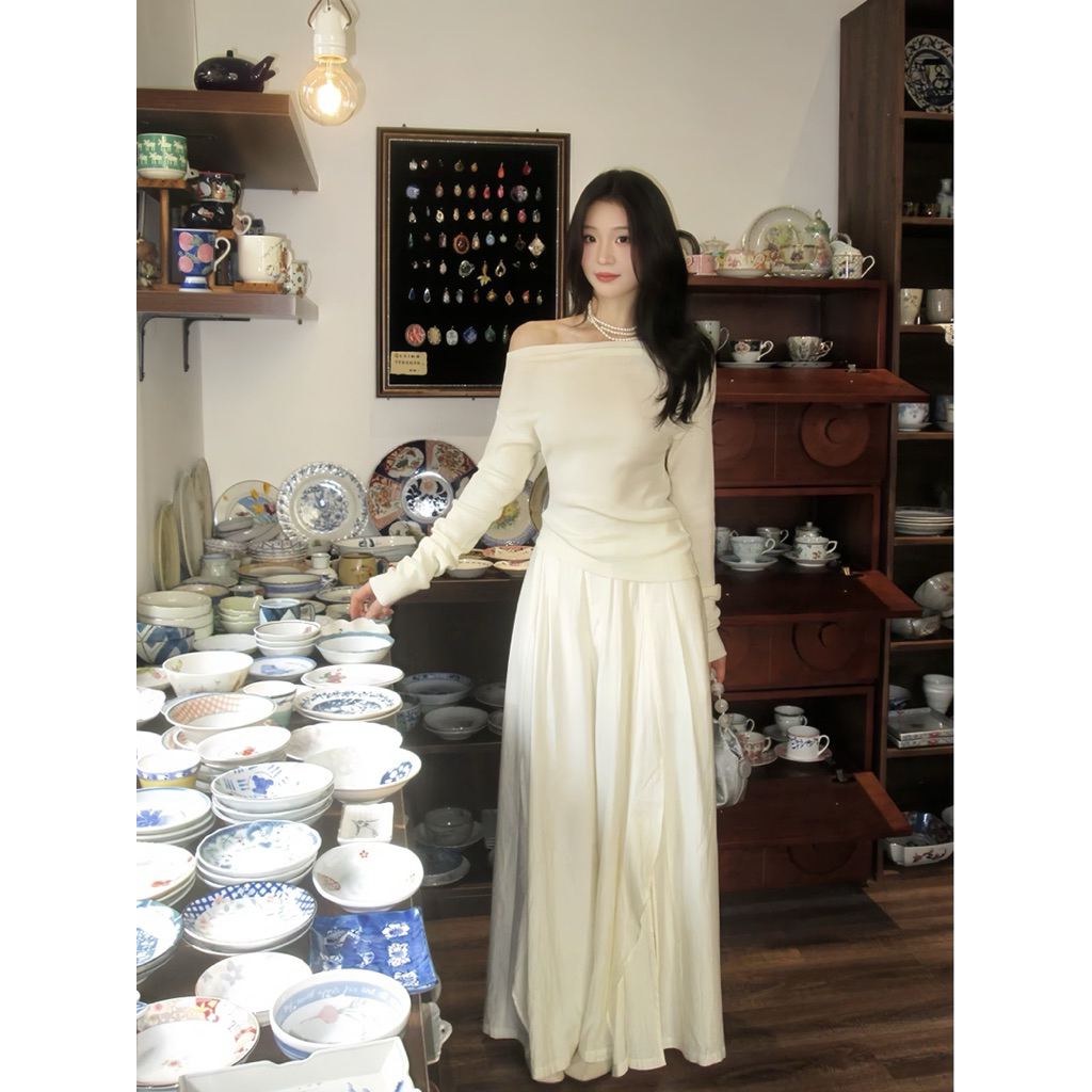 [𝐌ở 𝐁𝐚́𝐧] Set áo lệch vai mix chân váy tơ xoè, Set đồ nữ sang chảnh có Bigsize by Shi Shang | BigBuy360 - bigbuy360.vn