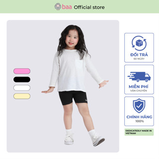  Quần Biker Bé Gái Quần Đùi Lửng Thun Gân Co Giãn Dành Cho Bé Gái  1-10 Tuổi   BaaBaby QU26N 