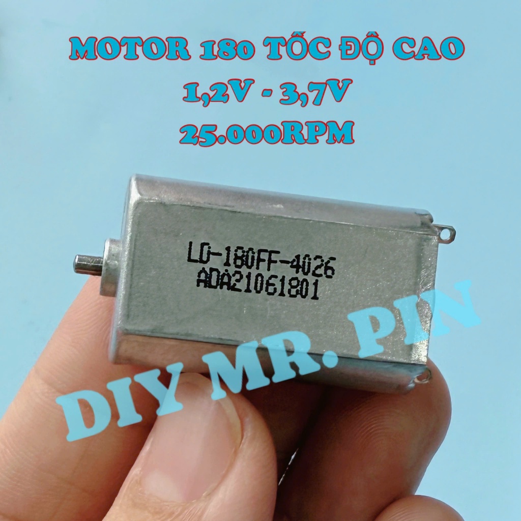 Motor 180 tốc độ cao rất khỏe chạy êm điện áp 1,2V - 3,7V 25.000RPM mới 100% - P0586