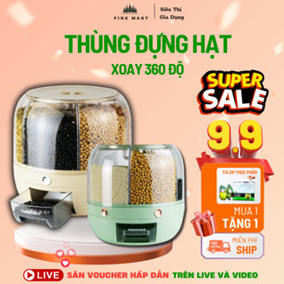 Thùng Đựng Hạt, Thùng Đựng Gạo Thông Minh, Thùng Hạt Xoay 360 Độ Tiện Lợi Chống Côn Trùng, Bụi Bẩn