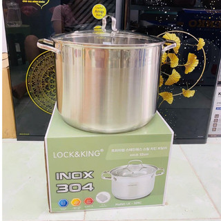  Nồi Luộc Gà ,nấu chè cháo đáy từ Lock&King 5 Đáy Size 30cm và 32cm 14-17 lít  