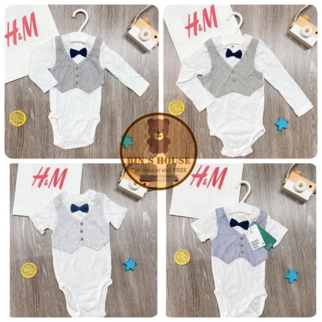 Body chip cổ nơ H&M sz 0-24M