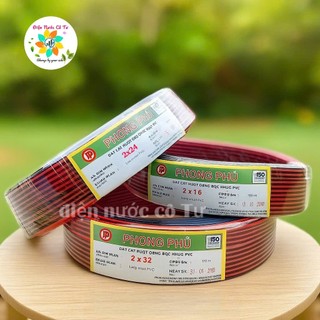 Dây điện đỏ đen cho loa, đèn bình, led thanh 100% đồng Phong Phú