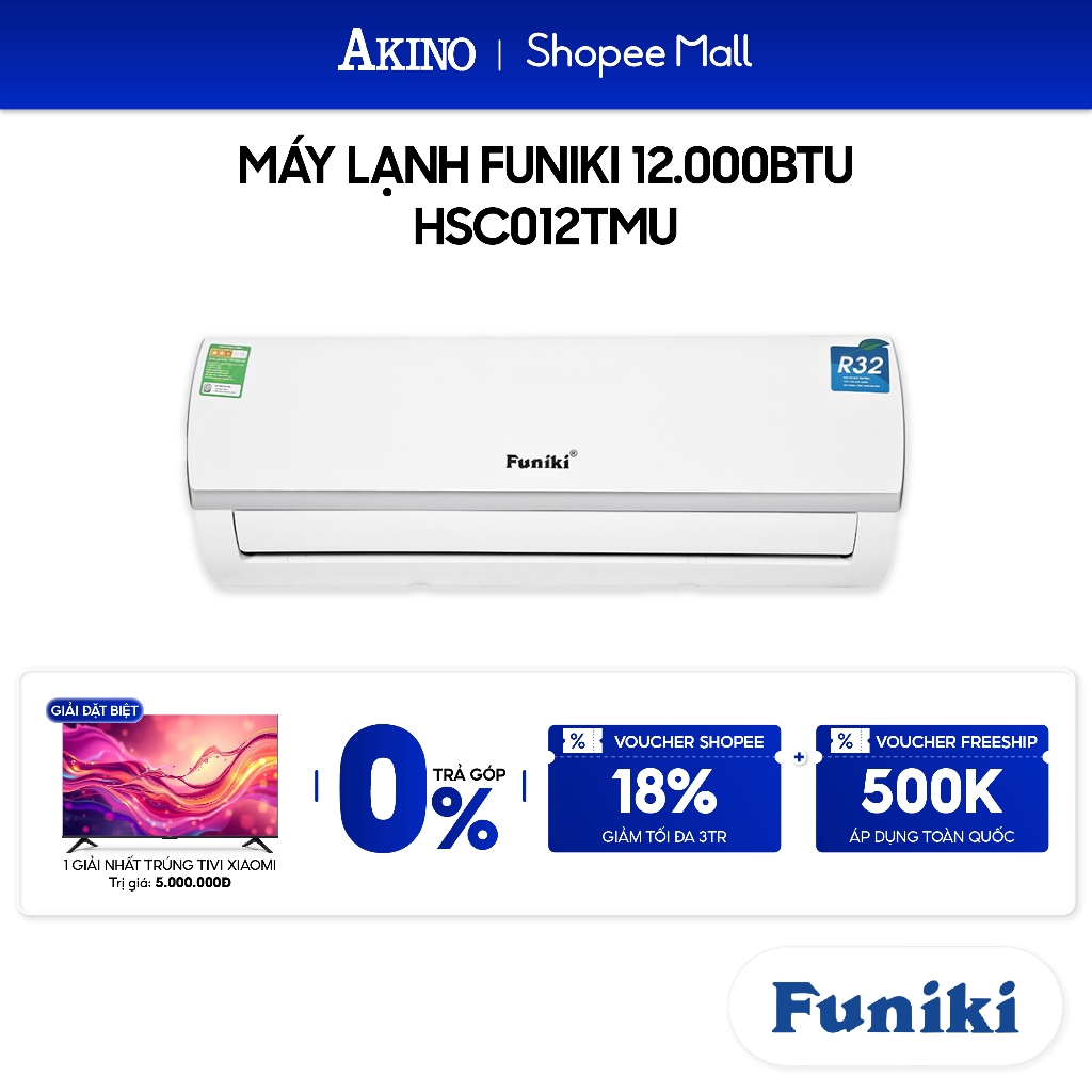HSC12TMU I Máy Lạnh Funiki 1 Chiều 12.000BTU/1.5HP/1.5Ngựa Model 2022 (KHÔNG INVERTER)
