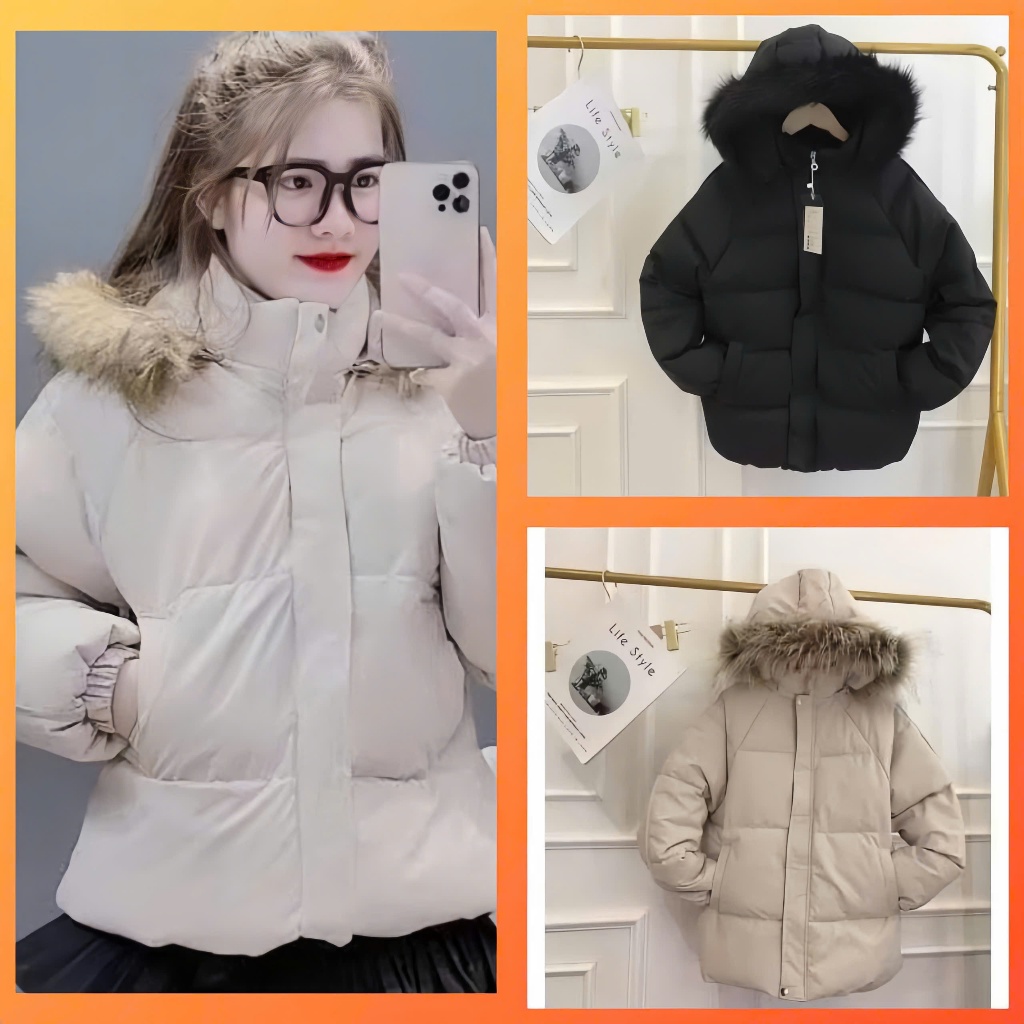 [MẪU MỚI] Áo Phao Béo Nữ Dáng Ngắn Mũ Lông Tháo Rời Dày Dặn Siêu Ấm-ALASAVA | BigBuy360 - bigbuy360.vn