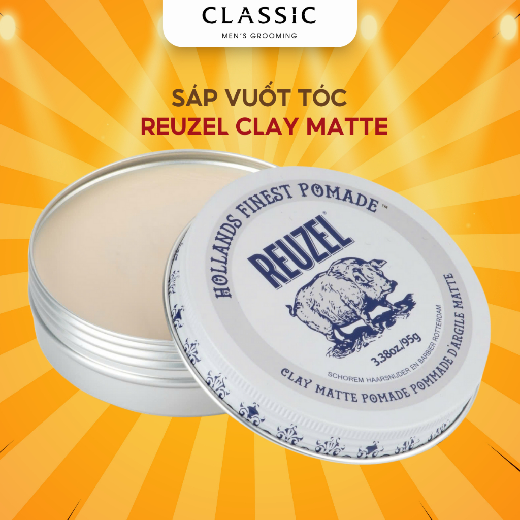 [Mã BMTTC60 giảm đến 60K đơn 50K] Sáp Vuốt Tóc Reuzel Clay Matte Pomade