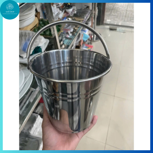 Xô đựng đá inox có quai cầm 18cm, Xô đá inox, xộ inox