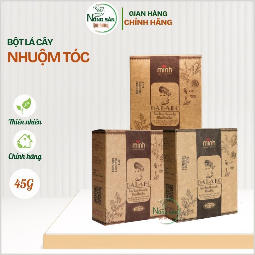 Bột Lá Nhuộm Tóc Nâu- Đen, Phủ Bạc Thảo Dược DALABO, bột lá thảo dược an lành cho cha mẹ