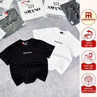 Áo phông bé trai Premium Cotton  thêu logo đính đá sao full phong cách boy phố 7846