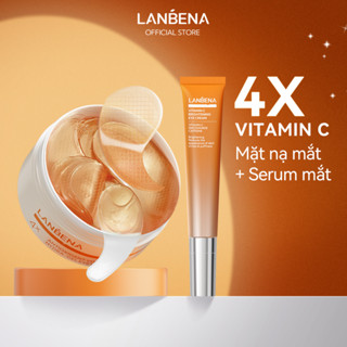 Mặt nạ mắt + Kem dưỡng mắt LANBENA Vitamin C đầu lăn massage lạnh,giúp làm sáng,giảm bọng mắt,dưỡng ẩm