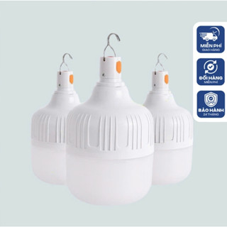 Bóng Đèn LED treo tích điện tặng cáp sạc pin trâu đa năng kháng nước, 80W 100W 200W Đèn