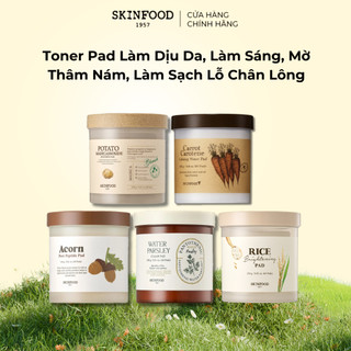   Live  Hộp 60 Miếng Bông Skinfood Làm Dịu Da Cấp Ẩm Làm Mờ Thâm Nám Làm Sạch Lỗ Chân Lông 250g 