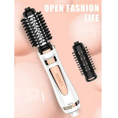 Lược Điện Sấy Kemei Xoay 360 Độ Có 2 Đầu Tạo Kiểu Kemey Km 8024