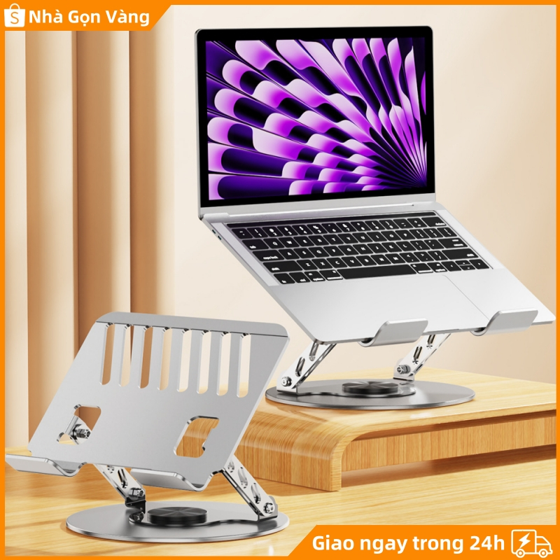 Giá đỡ máy tính xách tay/Giá đỡ Laptop chân xoay 360 độ, Đế tản nhiệt kê laptop Máy tính bảng Ipad hợp kim nhôm