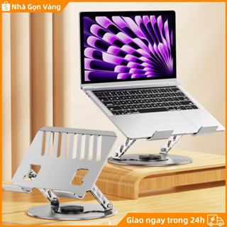 Giá đỡ máy tính xách tay/Giá đỡ Laptop chân xoay 360 độ, Đế tản nhiệt kê laptop Máy tính bảng Ipad hợp kim nhôm