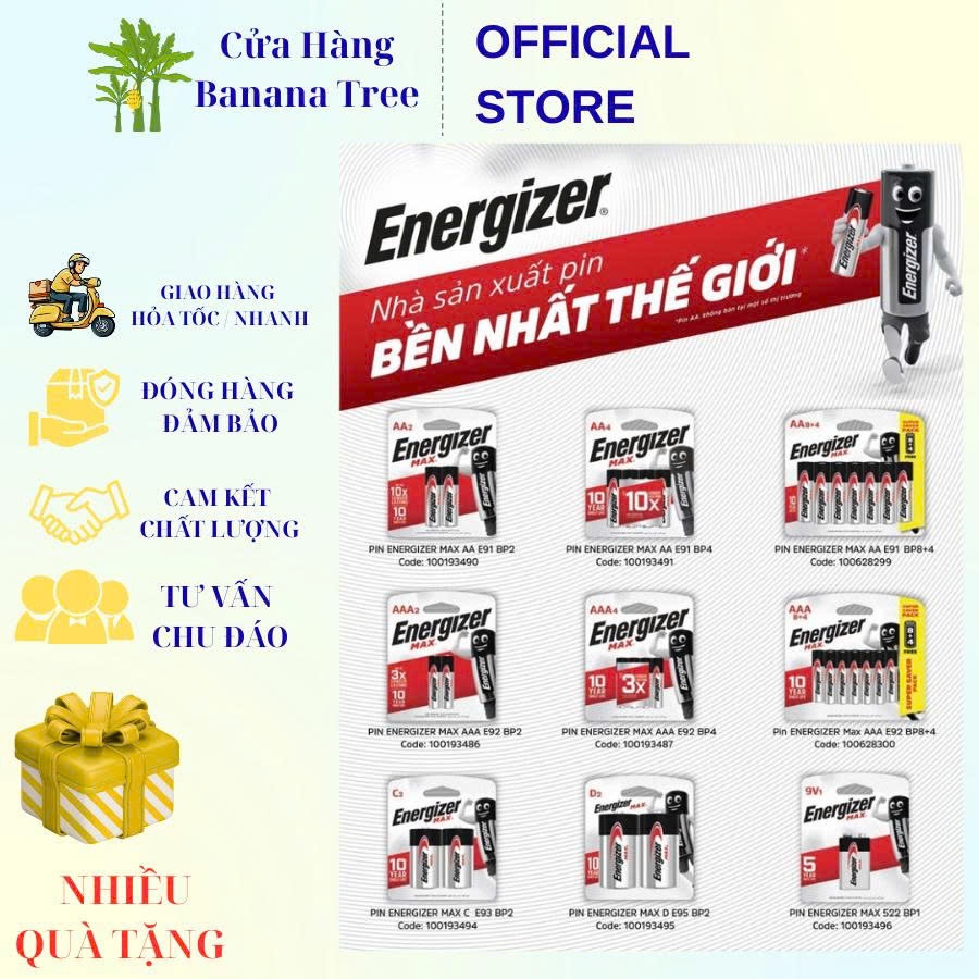 Pin Alkaline  Energizer  Max 8+4 viên , ( tiểu AA và đũa AAA)