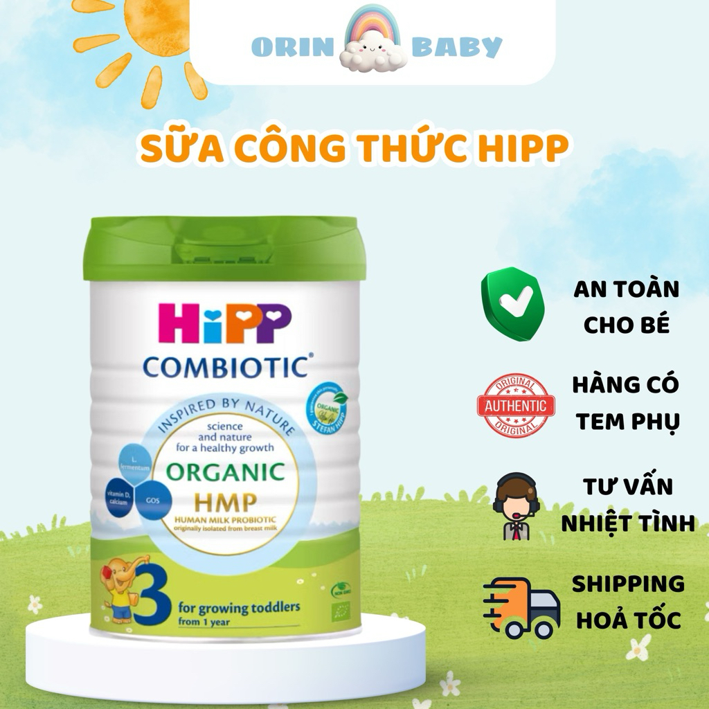  Sữa Bột HiPP Combiotic Organic HMP Số 1 2 3 – Nhập Khẩu Đức – Lon 800g – Hỗ Trợ Tiêu Hóa Phát Triển Toàn Diện Cho Bé 