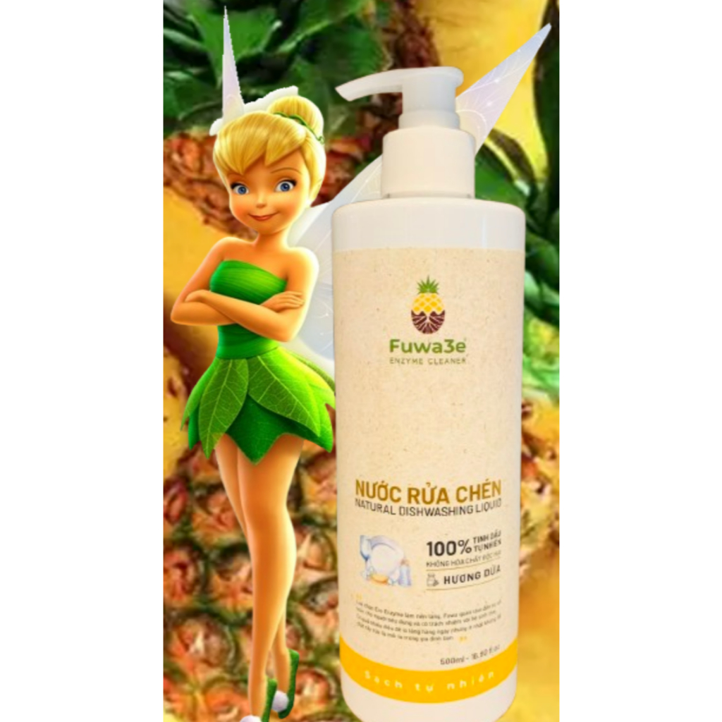 FUWA3E NATURAL DISHWASHING LIQUID 500ML / NƯỚC RỬA CHÉN FUWA3E HƯƠNG DỨA 500ML