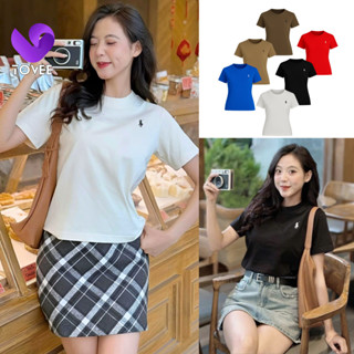 Áo Thun BABY TEE THÊU NGỰA FORM RỘNG Chất Thun Cotton Kiểu Basic Nữ DD35, Áo Tay Ngắn Cổ Tròn Nhiều Màu TOVEE