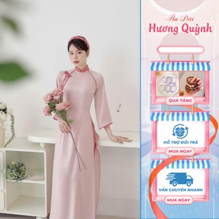 Áo Dài Lụa Ngọc Trai Tay Lỡ Phối Nơ Cách Điệu – Duyên Dáng, Thướt Tha, Sang Trọng | Áo dài Phương Linh