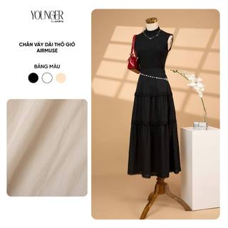  Chân váy nữ YOUNGER BY CARDINA chất liệu thô gió dáng dài ba tầng phối ren 5YCVX06 