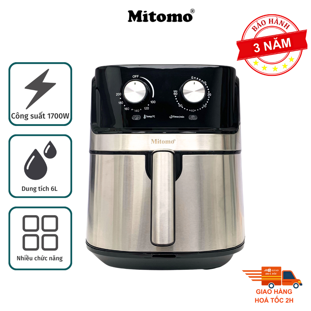 Nồi chiên không dầu chính hãng Mitomo MTD-500KD/KDA, 6.5L, công suất 1700W - Hàng chính hãng