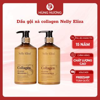  Dầu gội xả collagen Nelly Eliza phục hồi tóc siêu mượt giúp mọc tóc nuôi dưỡng tóc từ sâu bên trong 