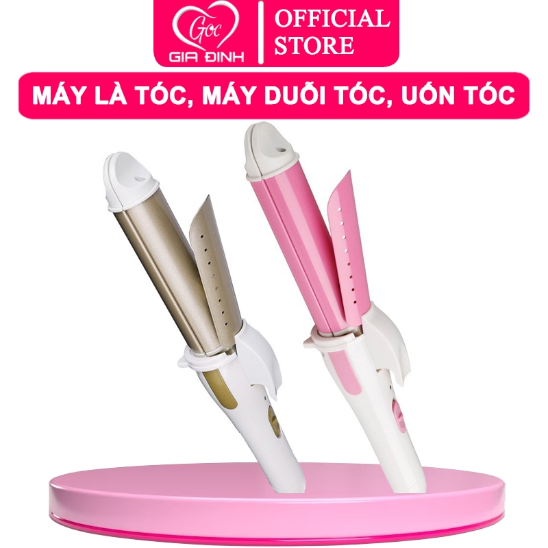 Máy là tóc, máy duỗi tóc, uốn tóc xoăn tạo kiểu 2 in1 kèm nắp đậy -809CRM