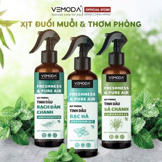 Bình xịt phòng tinh dầu Sả Chanh, Bạc Hà, Bạch Đàn Chanh Vemoda thơm phòng khử mùi hỗ trợ đuổi muỗi & côn trùng hiệu quả