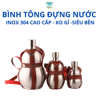 Bình Tông Inox 304 Cao Cấp Đa Năng  Đựng Nước -Rượu An Toàn Ko Gỉ Dã Ngoại Du Lịch Cắm Trại Đi Rừng.