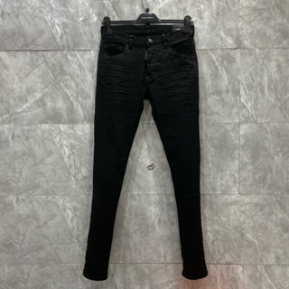  Quần Jeans Bò Nam B2 741 Đen Trơn Tag Da Đen Vân Trước Khuy 5 Cúc Chữ Innox ICON Sau Hàng Chuẩn Đẹp 