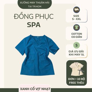ĐỒNG PHỤC SPA , NHA KHOA, BỆNH VIỆN _CHẤT VẢI COTTON CO GIÃN _ĐƯỜNG MAY KĨ ĐẸP -NHẬN THÊU