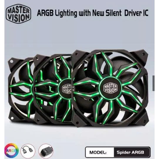 Bộ Kit 3 Fan Spider Full LED ARGB (1 hub/ 3Fan), Có Kèm Thêm Fan Lẻ