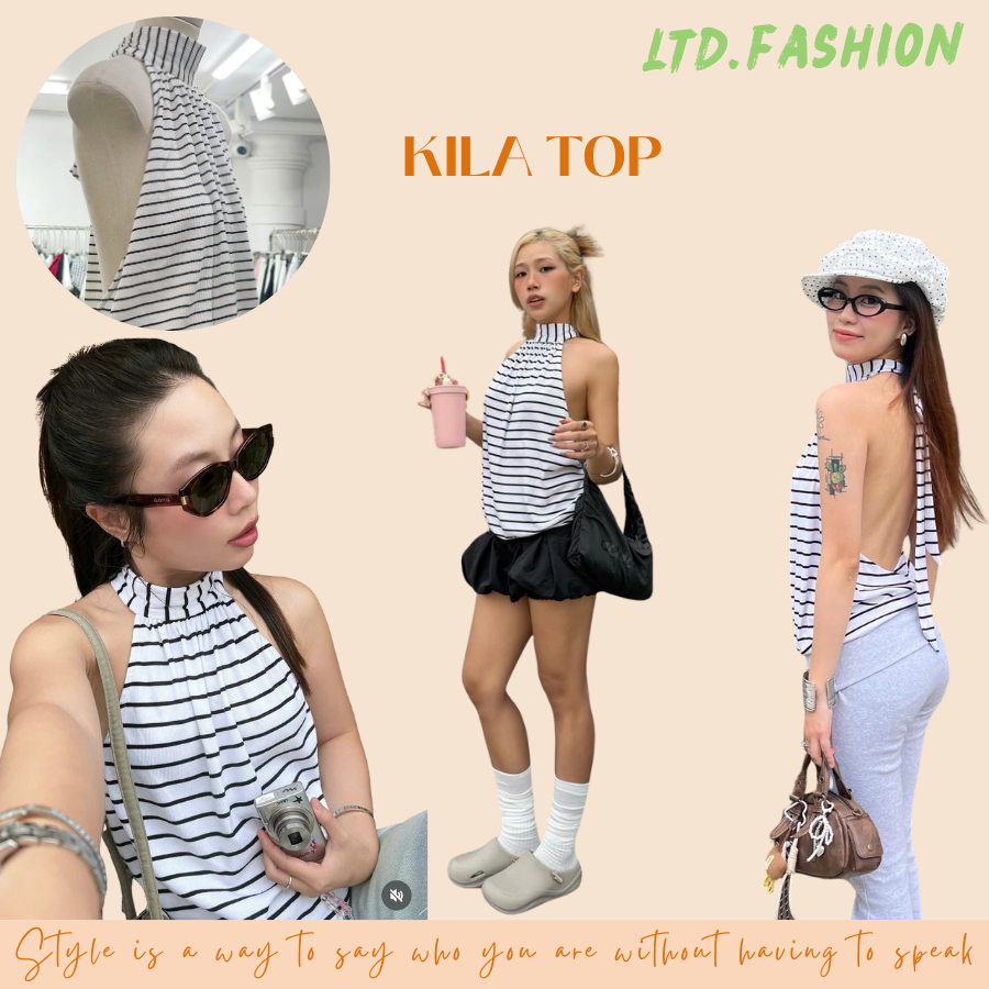 ÁO THUN GÂN CỔ YẾM HỞ LƯNG - LTD.FASHION - KILA TOP