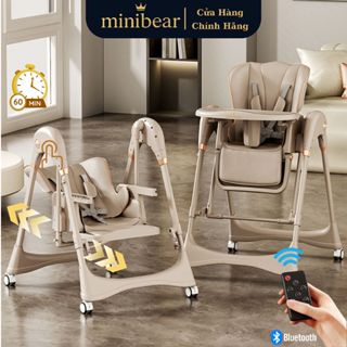 Ghế Ăn Dặm Xích Đu AUTO B4 MiniBear Nhật Bản, Phiên bản tự động cho bé, 2 trong 1 gấp gọn, đa năng