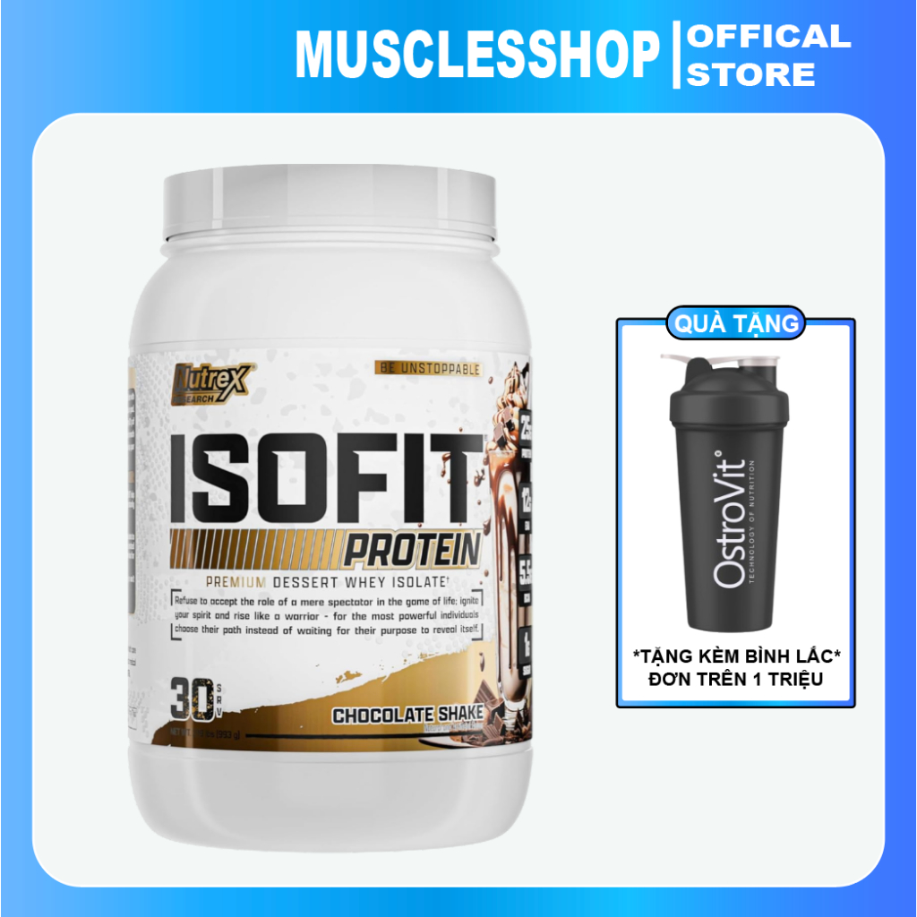 Nutrex ISOFIT Whey Protein Isolate 2LBS (990G) Bổ Sung 25G Protein, Phục Hồi Và Phát Triển Cơ Bắp