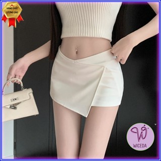  Chân váy cạp trễ ngắn ôm body Wiceda  Váy ngắn Y2K chất liệu PC co giãn cao cấp 2 màu đen trắng co giãn tôn dáng PC160. 