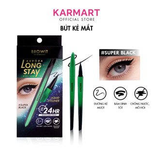 Kẻ Mắt Lâu Trôi Siêu Mảnh Browit Không Vón Cục Aurora Long Stay Eyeliner 0.5g