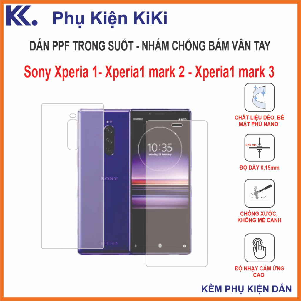 Dán Ppf Sony Xperia 1 / Xperia1 mark 2 / Xperia1 mark 3 bảo vệ màn hình , chống bám vân tay
