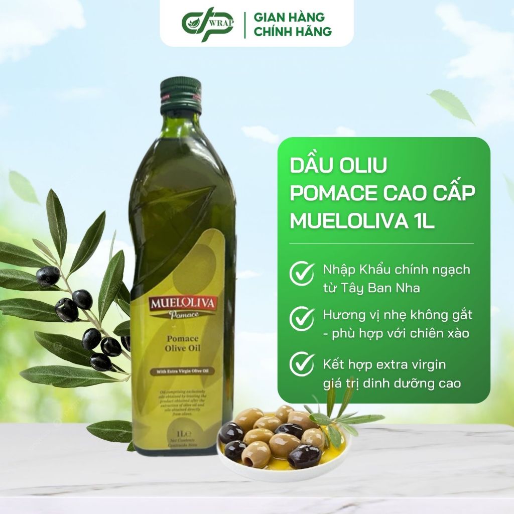 Dầu Oliu Pomace Mueloliva 1L – Nhập khẩu Tây Ban Nha – Dầu Oliu cao cấp
