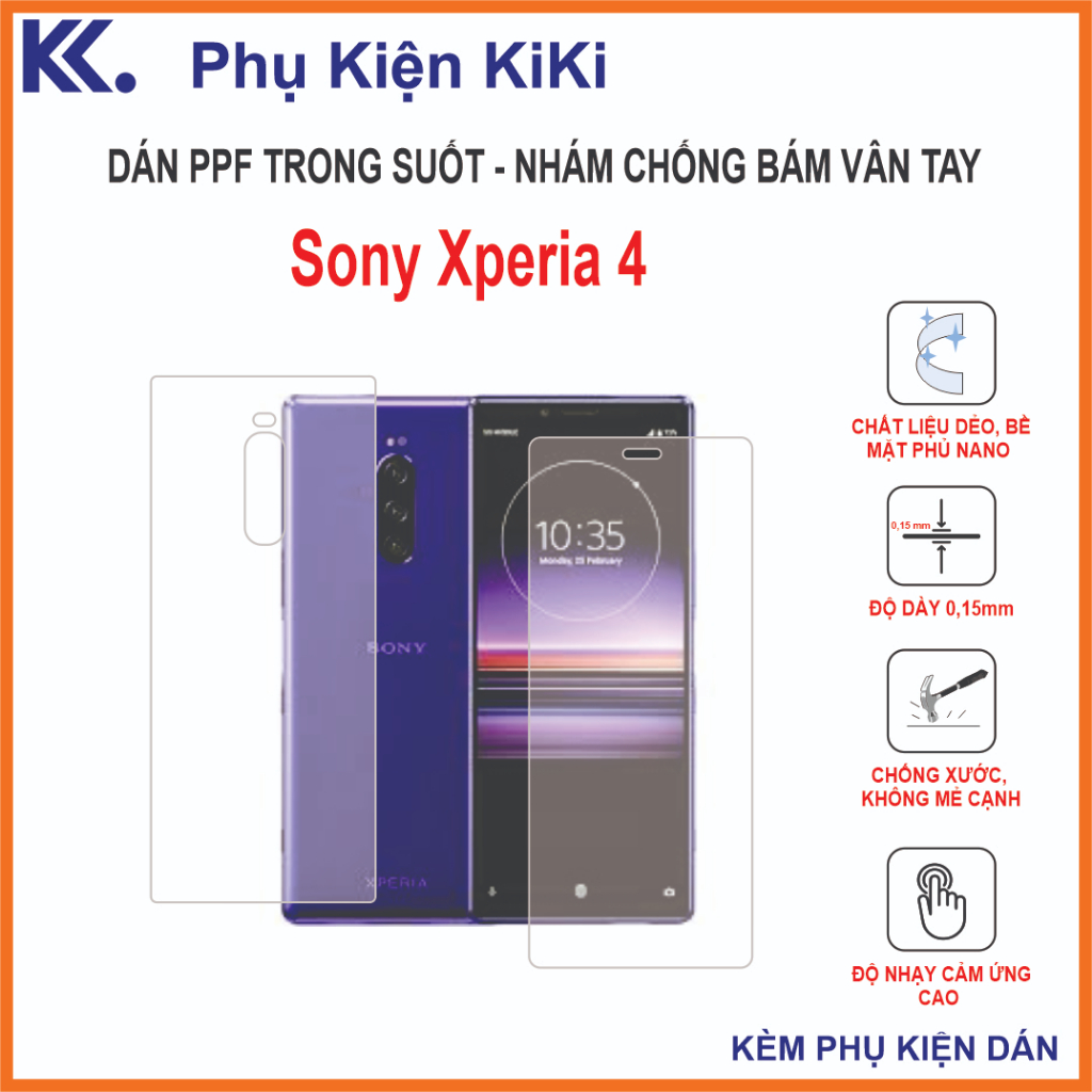 Miếng dán Ppf  Sony Xperia 1 mark 4 Dán chống bám vân tay