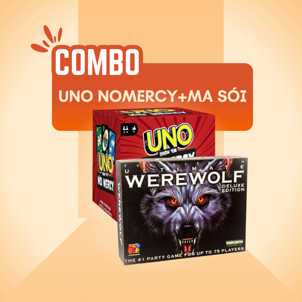 Combo 2 bộ trò chơi | Board Gamme Uno Cơ Bản và MA SÓI Ultimate | cuộc chơi nâng cấp| Nice