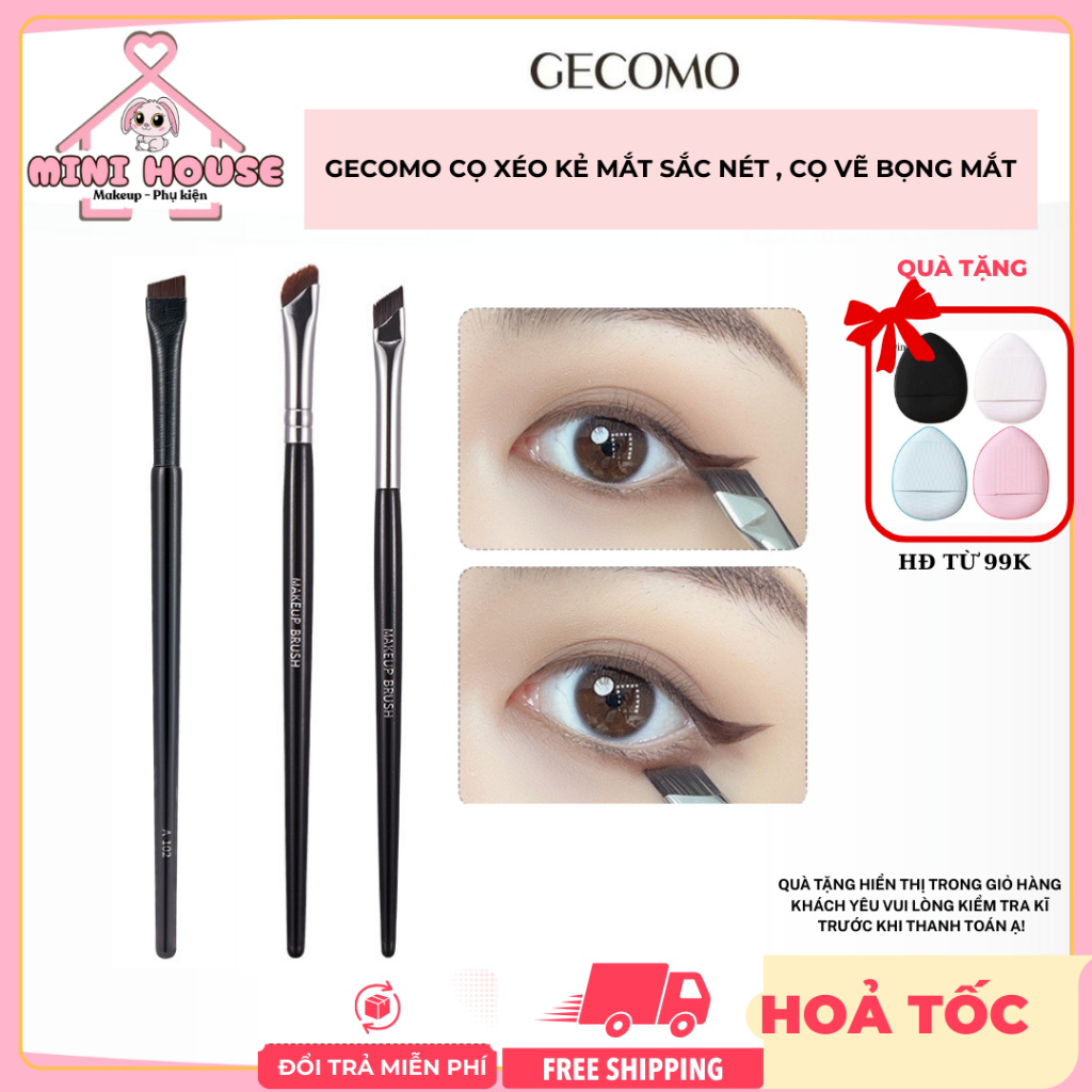 GECOMO Cọ xéo kẻ mắt sắc nét , cọ vẽ bọng mắt | Minihouse