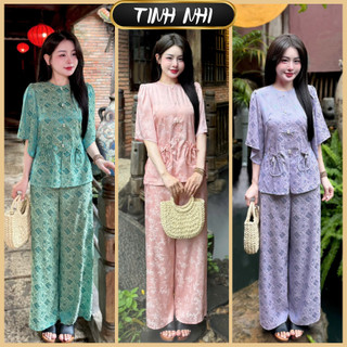 Đồ lam đi lễ tay xòe TINH NHI thanh lịch và thời thượng PP355
