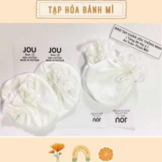 Bao tay chân Jou tăng đơ thông minh (trắng trơn) cho bé sơ sinh
