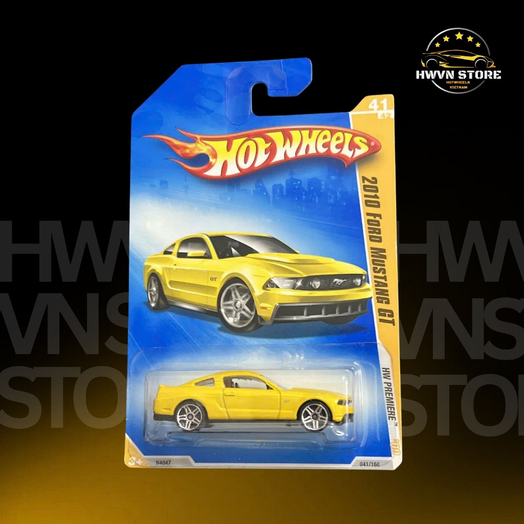 Xe mô hình Hotwheels 2010 Ford Mustang GT màu vàng