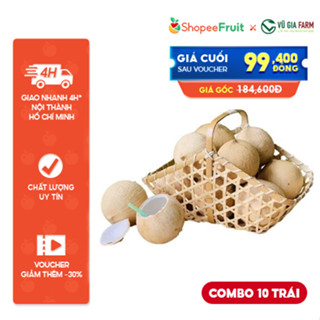 [HỎA TỐC HCM] COMBO 5 - 10 Trái Dừa Xiêm Mã Lai Gọt Size Lớn